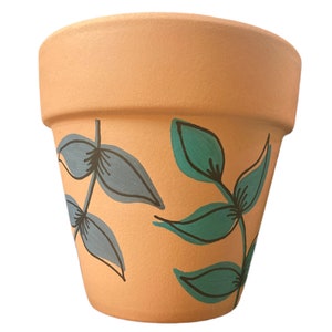Hand Painted Boho Botanical 3.75&quot; Terracotta Pot ~ Indoor Planter ~ Home Decor ~ Flower Pot ~ Clay Plant Pot ~ Gift Ideas