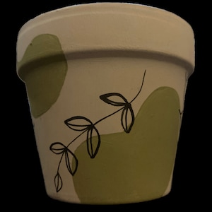 Hand Painted Boho Botanical 3.5&quot; Terracotta Pot ~ Indoor Planter ~ Home Decor ~ Flower Pot ~ Plant Pot ~ Clay Pot ~ Gift Ideas
