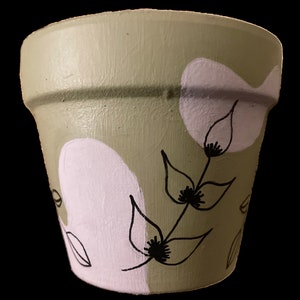Hand Painted Boho Botanical 3.5&quot; Terracotta Pot ~ Indoor Planter ~ Home Decor ~ Flower Pot ~ Clay Plant Pot ~ Gift Ideas