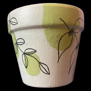 Hand Painted Boho Botanical 3.5&quot; Terracotta Pot ~ Indoor Planter ~ Home Decor ~ Flower Pot ~ Clay Plant Pot ~ Gift Ideas