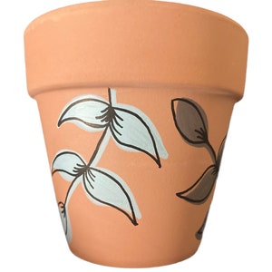Hand Painted Boho Botanical 3.75&quot; Terracotta Pot ~ Indoor Planter ~ Home Decor ~ Flower Pot ~ Clay Plant Pot ~ Gift Ideas