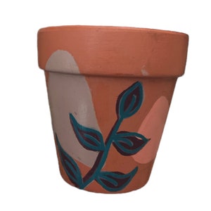 Hand Painted Boho Botanical 3&quot; Terracotta Pot ~ Indoor Planter ~ Home Decor ~ Flower Pot ~ Clay Plant Pot ~ Gift Ideas