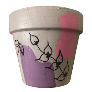 Hand Painted Boho Botanical 3.5&quot; Terracotta Pot ~ Indoor Planter ~ Home Decor ~ Flower Pot ~ Clay Plant Pot ~ Gift Ideas