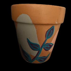 Hand Painted Boho Botanical 3&quot; Terracotta Pot ~ Indoor Planter ~ Home Decor ~ Flower Pot ~ Clay Plant Pot ~ Gift Ideas