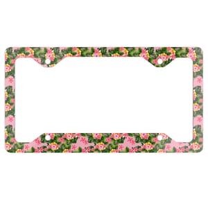 Hawaiian Floral License Plate Frame: Tropical Car Decor