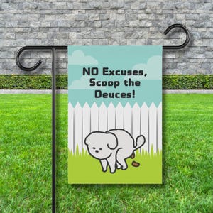 Garden Flag, No Dog Poop Banner, Outdoor Yard Sign Decor, Dog Lovers Gift, Funny Garden Art, Double Sided House Flag, Pet Owner Home