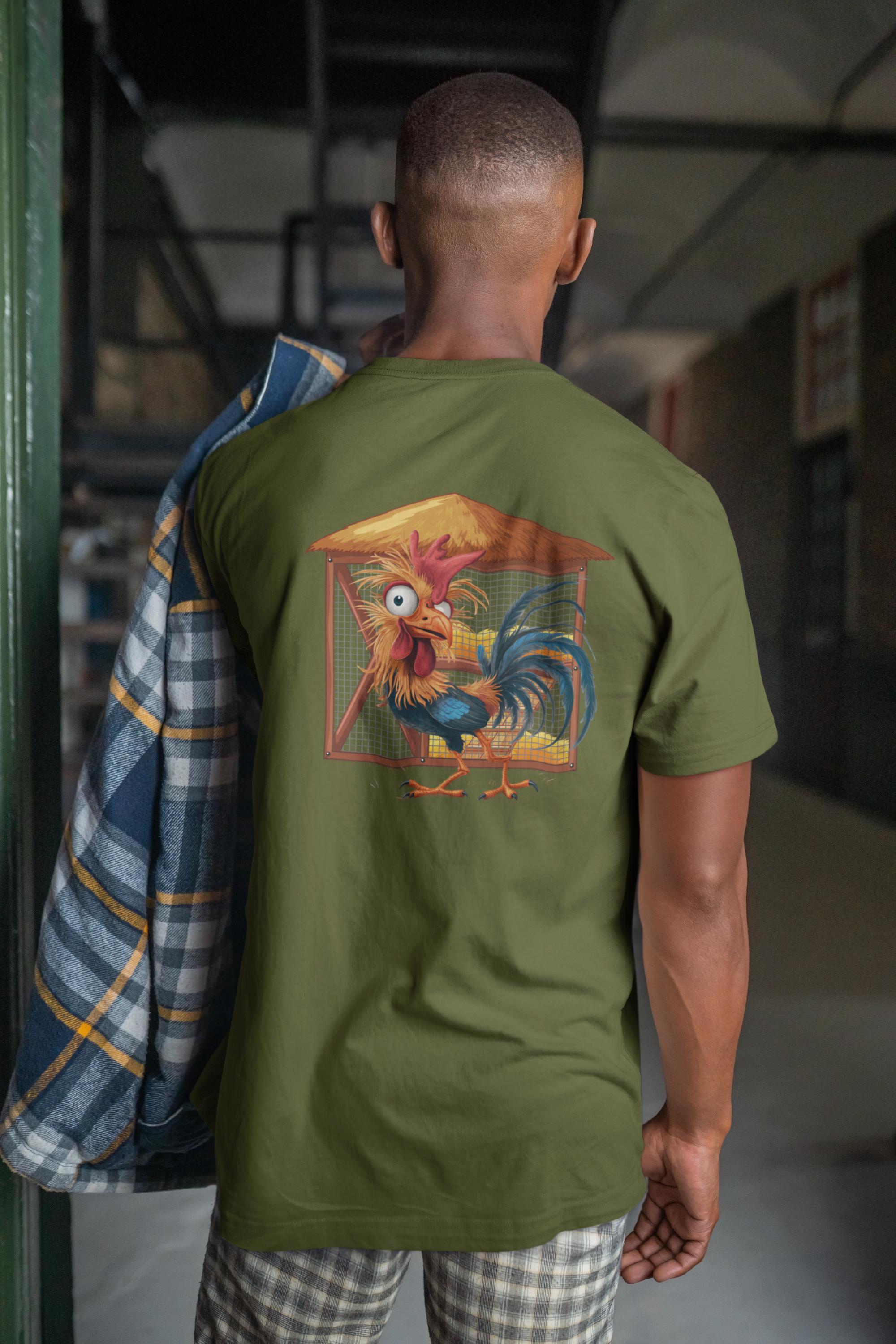 T-shirt Humour Poulet Avec Meme Coq - Coton, Manches Courtes, Col Rond, Tailles S à 3XL