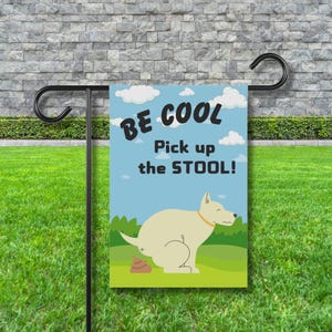 Garden Flag, No Dog Poop Banner, Outdoor Yard Sign Decor, Dog Lovers Gift, Funny Garden Art, Double Sided House Flag, Pet Owner Home