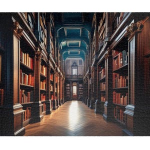 Challenging Jigsaw for Adults - Hallway of Books, 1000-Piece Puzzle, Jigsaw Enthusiast, Puzzle Solver Hobby, Best Gift for Book Lovers