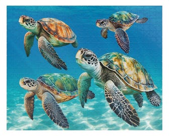 Colorful Land Turtles - Ceramic Overglaze Decal - Glass Fusing Decal - Enamel Decal - Not Food Safe