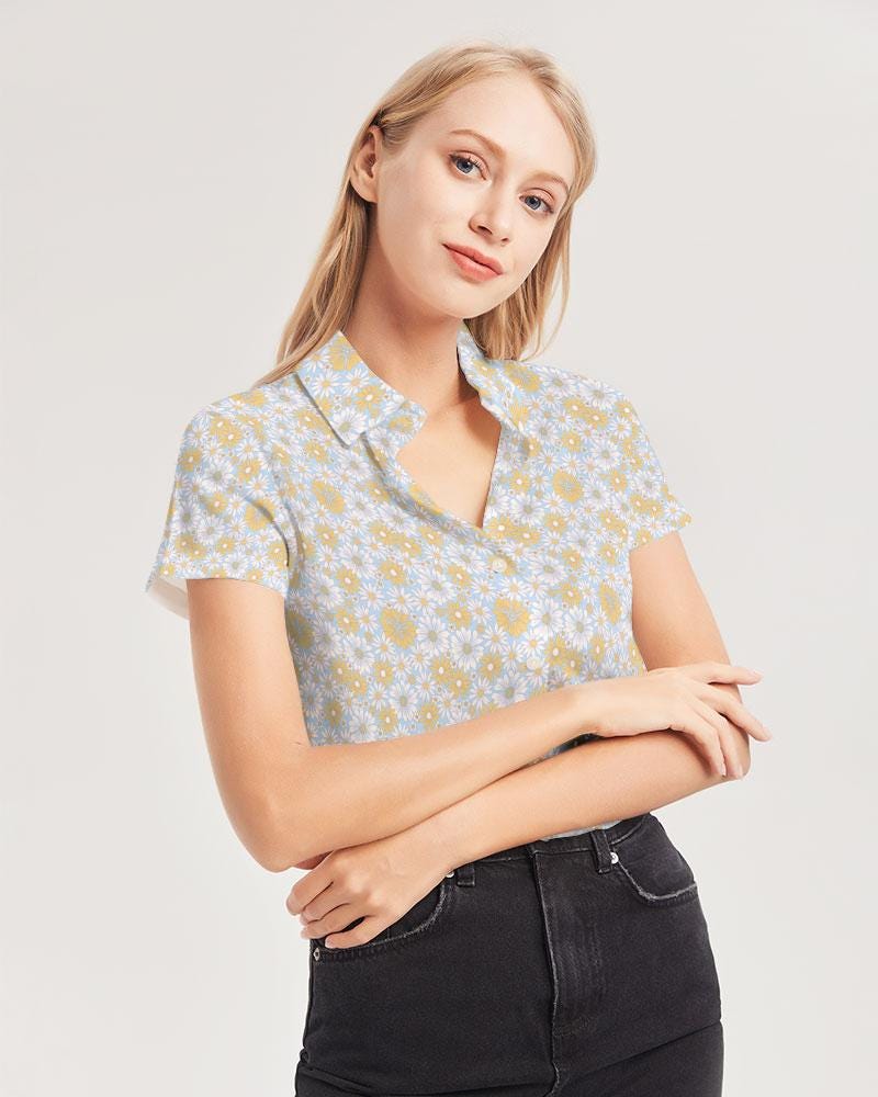 YANGION Women's Boho Casual Blouse – Leopard Print Short Sleeve Summer Top