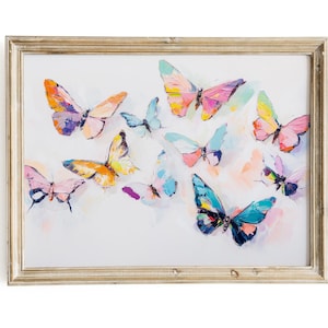 Pastel Butterfly Painting Colorful Abstract Insect Wall Art Print Animal Printable Tween Girl&#39;s Room Digital Download Girly Preppy Dorm Room
