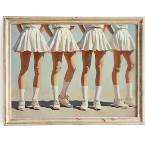 Girly Vintage Print Preppy Painting College Apartment Decor Dorm Room Sporty 1950s Aesthetic Downloadable Print
