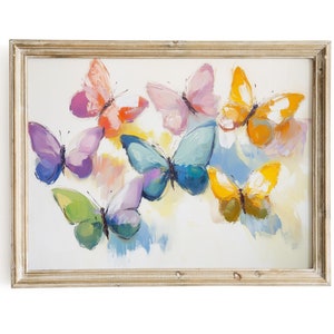 Pastel Butterfly Painting Colorful Abstract Insect Wall Art Print Animal Printable Tween Girl&#39;s Room Digital Download Girly Preppy Dorm Room