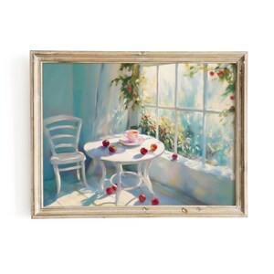 Trendy Kitchen Tea Print Retro Fruit And Tea Painting Printable Download Girly Food and Drink Wall Art