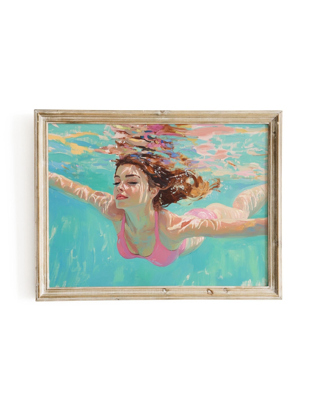 Pink Girly Pool Print | Soft Aesthetic Swimming Pool Printable Wall Art ...
