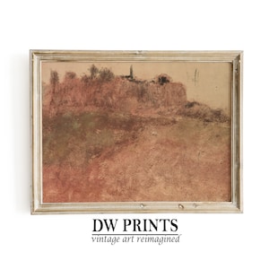 Red Abstract Oil Painting | PRINTABLE Textural Wall Art | Mid-Century Modern Art Print Digital | DW Prints