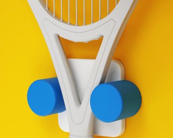 Stick-on Tennis Racquet Hanger, Colorful wall Hook, Tennis home decor, Tennis Rack, Racket Organizer, Racket Wall Mount, Tennis home Display
