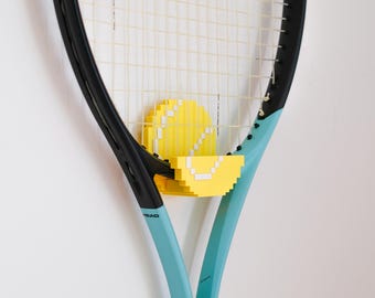 Digital pixel style tennis racquet display hanger, Tennis racket hook wall mount, House warming