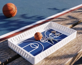 Basketball Entryway Catchall Tray, Office/Bedroom/living room/Hallway Organization Decor, Basketball court gift, Desk Accessories, Bowl