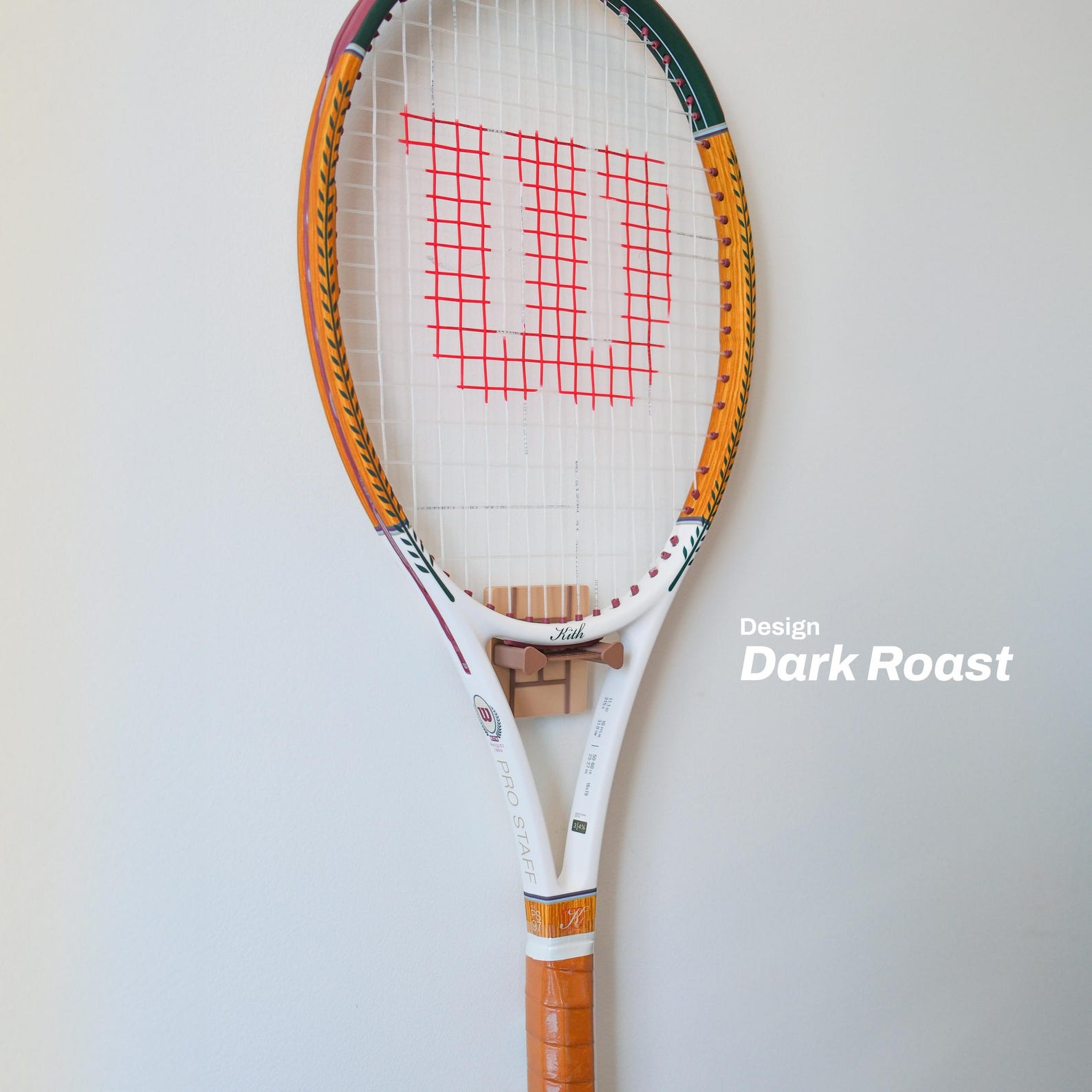 Stick Racquets Fall Minimalist Tennis Racquet Wall Hook, Easy Stick On, Tennis Court ...