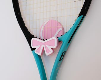 Stick-on Pink Bow Tennis Wall Hook, Chic Ribbon-bow Tennis Racquet Hanger, Racket Display Holder, Romantic Tennis Decor, Tennis Wall Rack