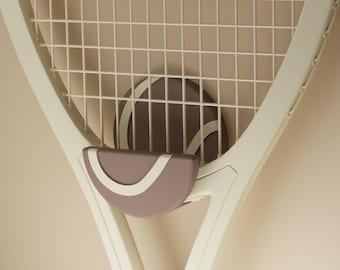 Easy Peel & Stick Tennis Racket Wall Hook, Fall Minimalist, Tennis Racquet Display, Racket Organizer, No-Drill Racquet Wall Mount, Home Deco