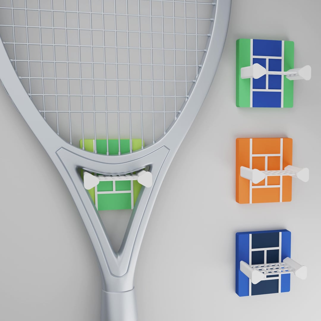 Stick-on Tennis Racket Wall Rack, Tennis Grand Slam Theme, Tennis ...