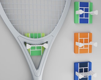 Stick-on Tennis Racket Wall Rack, Tennis Grand Slam Theme, Tennis Racquet Wall mount, Racket Display, Modern Tennis Tournament Court Design