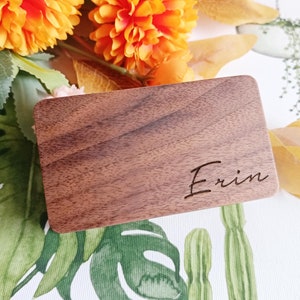 Personalized Mini Portable Jewelry Box, Walnut Jewelry Box with Mirror, Bride Travel Jewelry Box, Wooden Ring Box, Birthday Gift Jewelry Box
