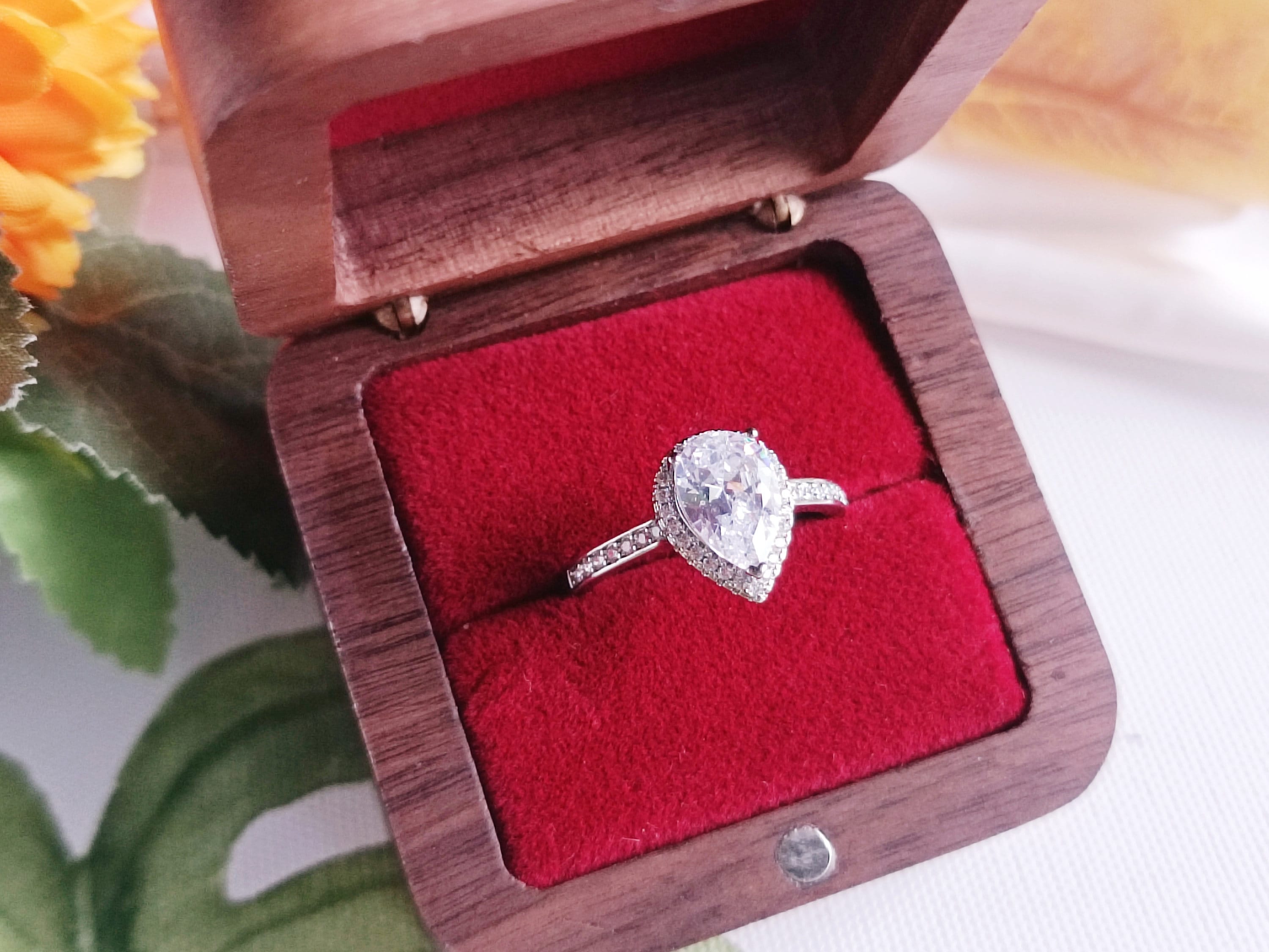 Single Slot Ring Box, Custom Walnut Ring Box, Personalized Wedding ...