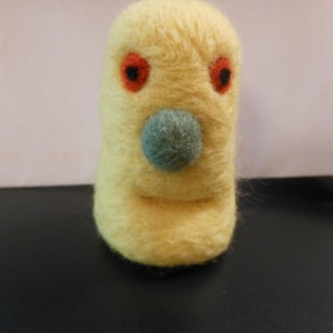 Little Yellow Wool Needle Felted Friendly Monster
