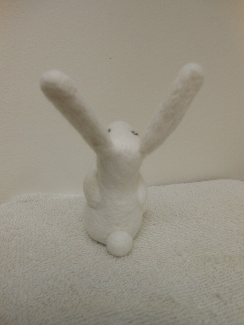Needle Felted Easter Bunny Holding an Easter Egg White Wool Rabbit - Etsy