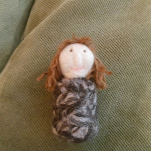 Small Wool Needle Felted Doll Woman Lady Girl