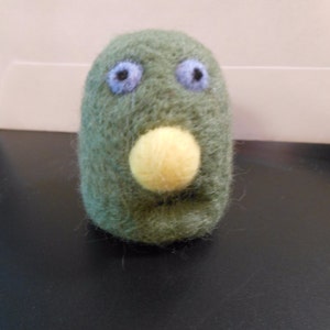 Little Green Wool Needle Felted Friendly Monster
