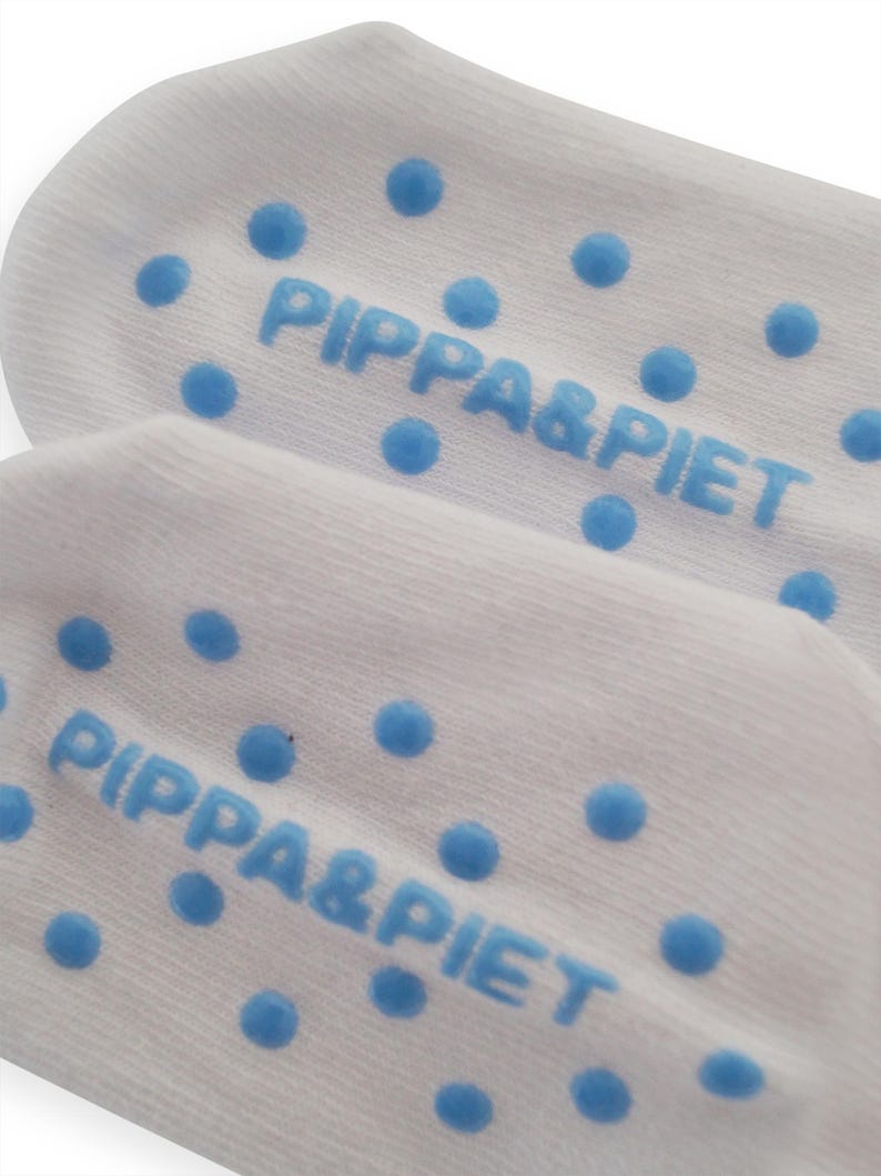 Regalo para hermanos | Calcetines de algodón para bebés y niños | Antideslizantes opcionales | DOBLE PROBLEMA | Pippa y Piet (1 par) imagen 7