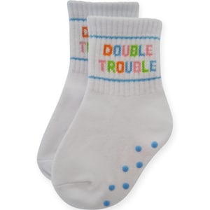 Regalo para hermanos | Calcetines de algodón para bebés y niños | Antideslizantes opcionales | DOBLE PROBLEMA | Pippa y Piet (1 par) imagen 6