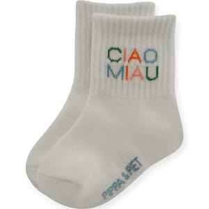 Calcetines CIAO MIAU para bebés, niños pequeños y niños: calcetines de algodón elegantes y de alta calidad. Regalo perfecto para ocasiones especiales y para uso diario (1 par).