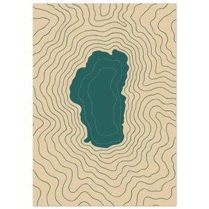 Lake Tahoe (Tiefe) Karte – Minimalistische topografische Vektorillustration mit Wellen und Wellen im Naturdekor der USA