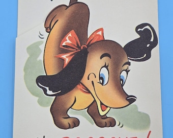 Novo Laugh Dachshund Pop-Up Birthday Card with Fire Hydrant w/Envelope - Vintage