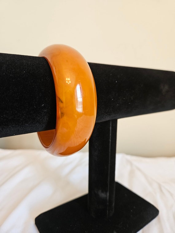 Beautiful Orange Butterscotch Wide Bakelite Bangle