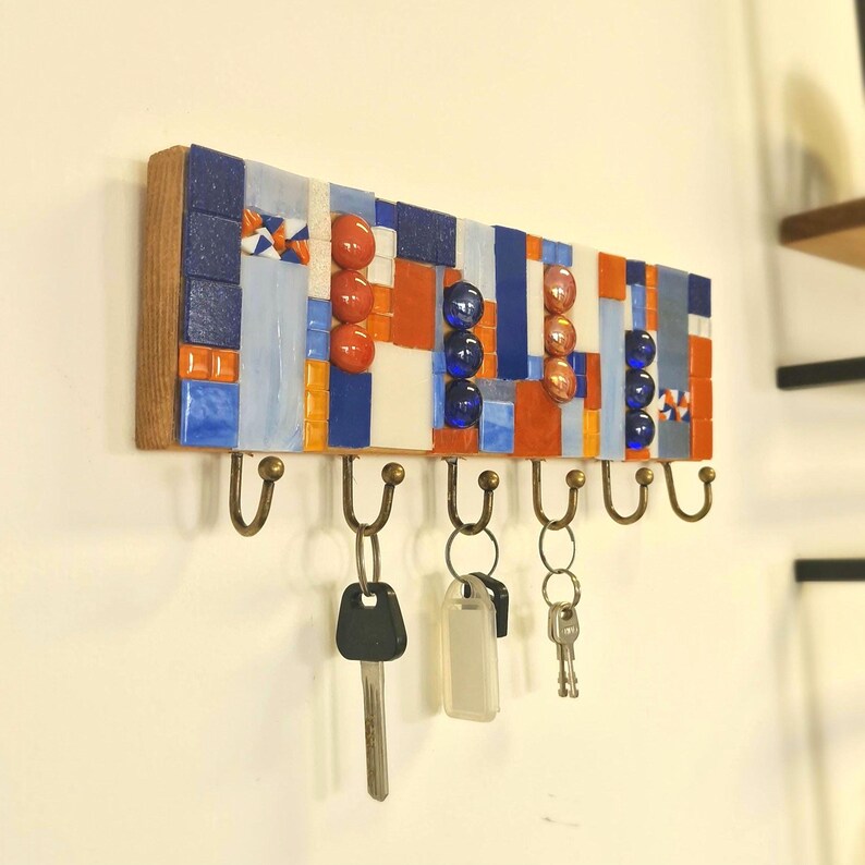 Key Holder for Wall – Unique Key Rack – Mosaic Entryway Organizer ...