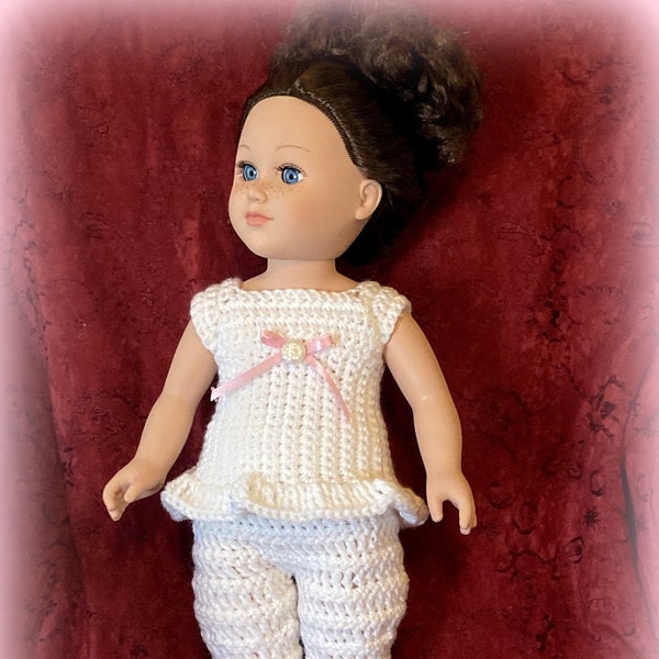 Crochet Pattern: Camisole, Pantaloons and Slippers for 18" Doll, Instant Download PDF, Crochet Pattern, AG Doll Clothes