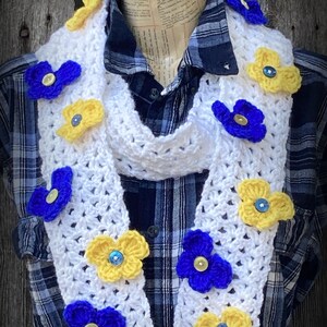 Crochet Pattern: Down’s Syndrome Awareness Scarf, Instant Download, PDF, Crochet Pattern, Crochet Butterflies