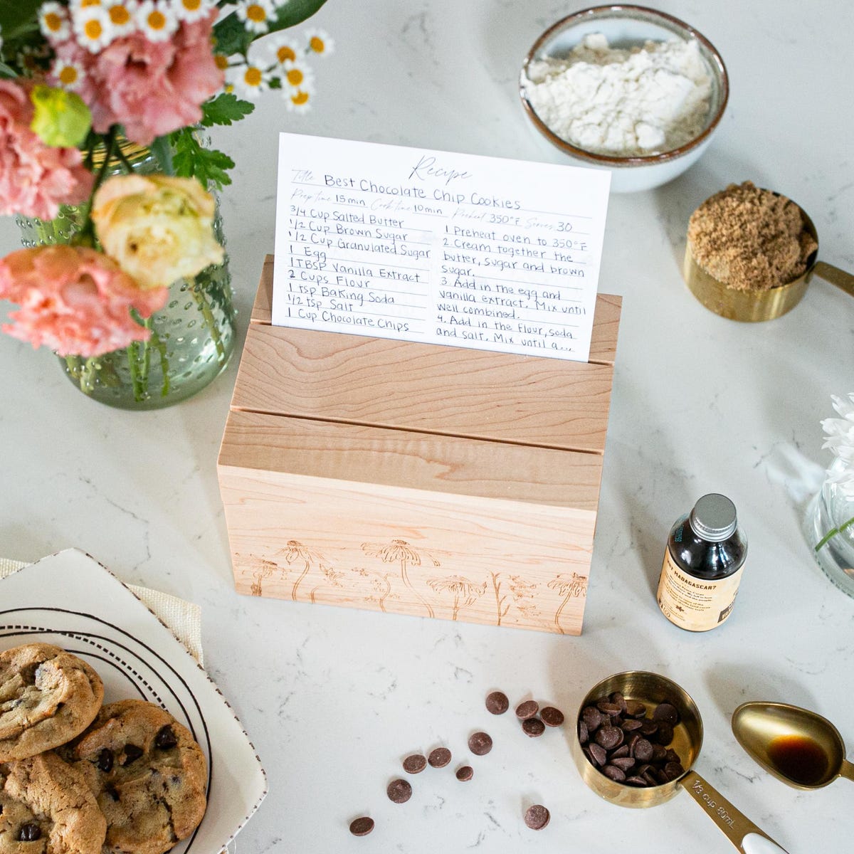 Wooden Recipe Box