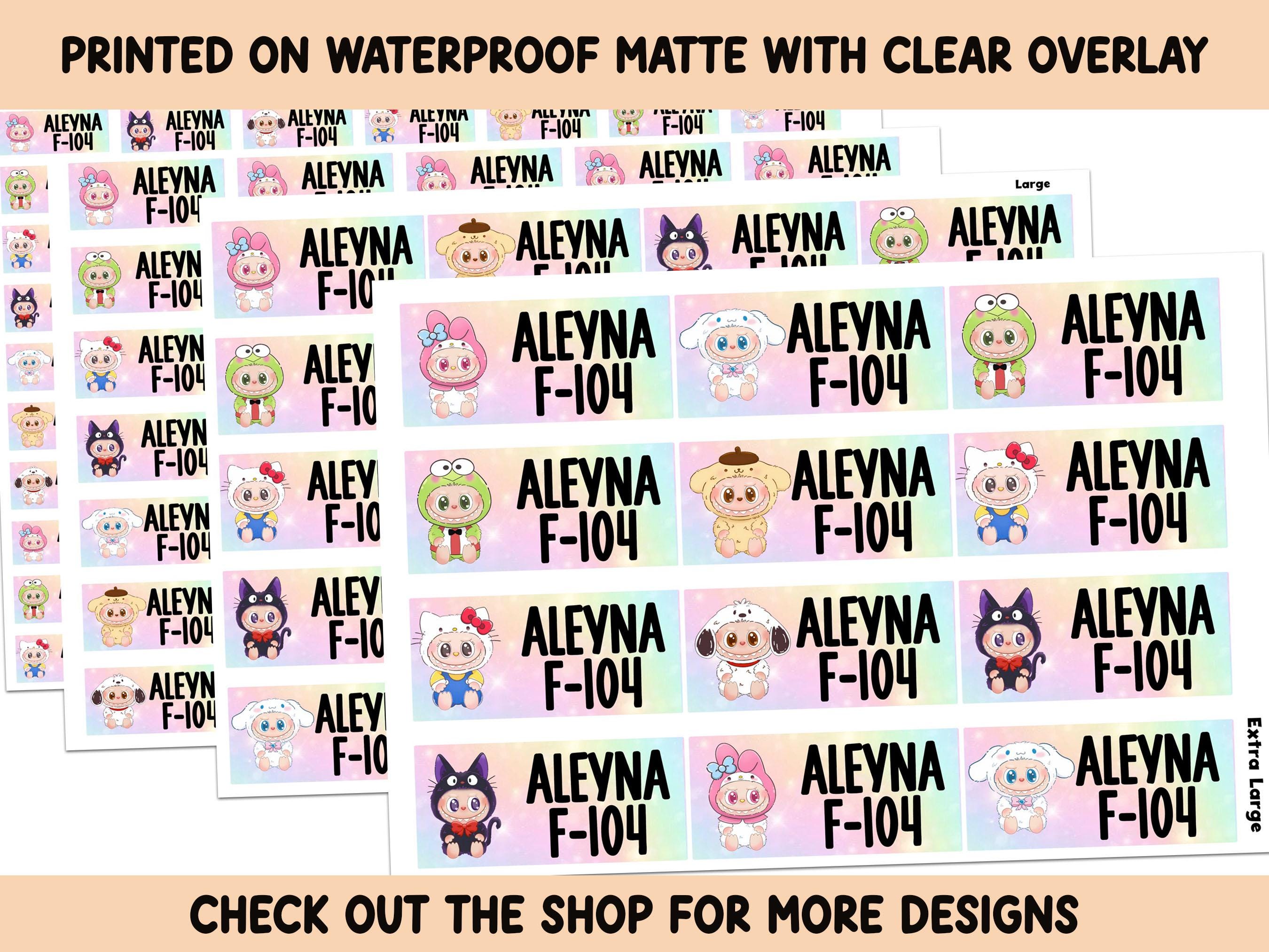 School label Sticker Waterproof Clear overlay supplies Back to school labels Name labels Preschool labels Customized Labels Kawaii Monster
