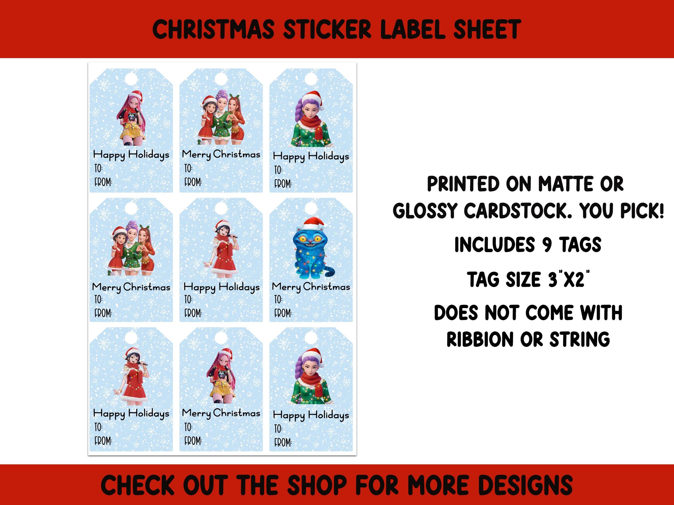 PRINTED Huntrix Gift Tags Sticker Label Personalized Christmas Printed ...