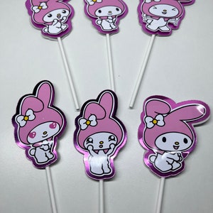 Cute Melody Kawaii Kitty Cupcake Toppers, Kitty Cupcake Toppers, Kawaii Party, Melody party  Birthday, Party Supplies, Kids Birthday