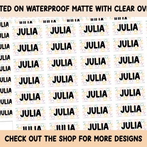Checker Mouse Ear Stickers Waterproof Clear overlay School supplies, Back to school labels, Name labels, Preschool labels, Customized Labels