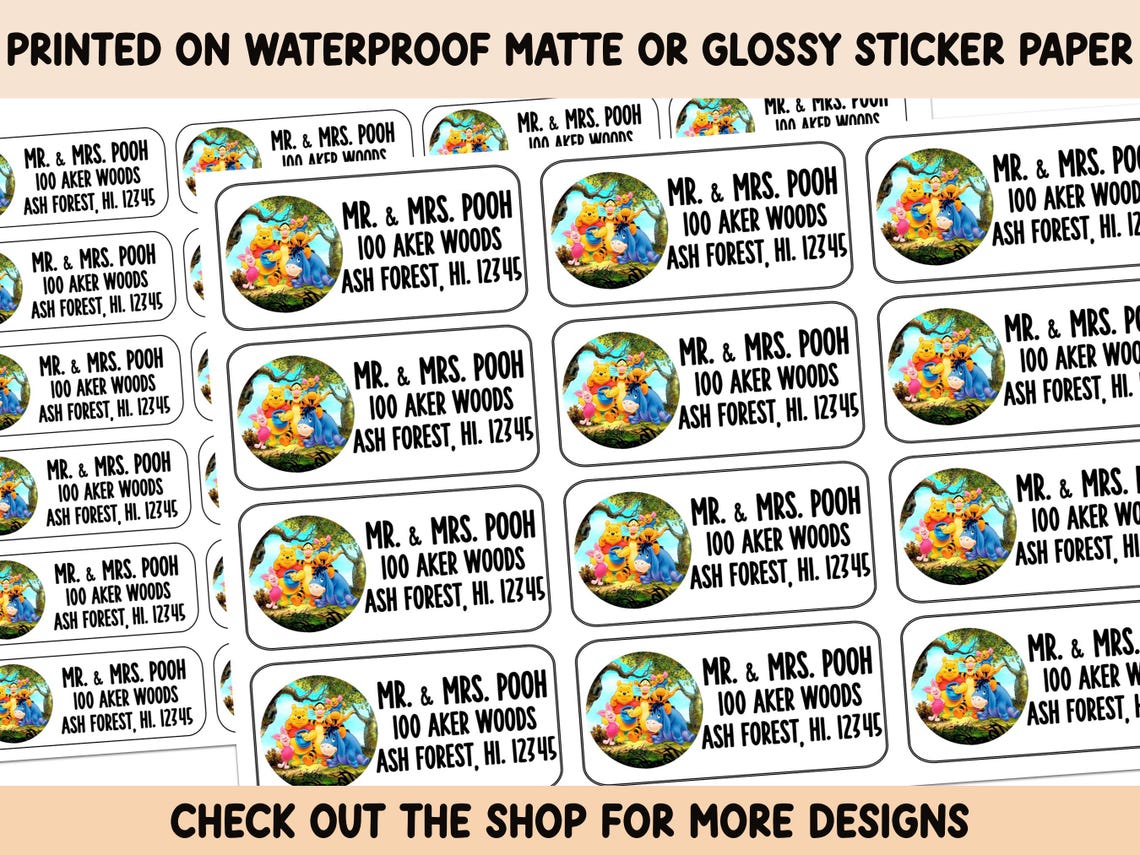 Friends Address Labels Address Labels - Personalized Return Address Labels - Bear and Friends ...